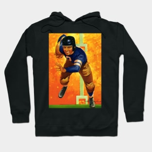 Vintage Sports Football Player Quarterback Running Hoodie